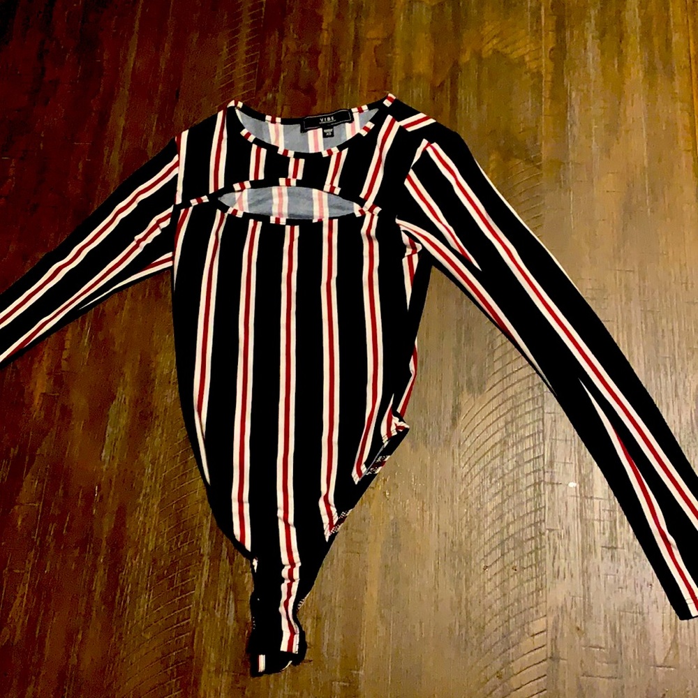 A stripped bodysuit cute fit!
